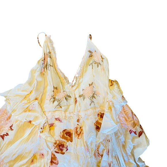 Free People Floral Maxi Dress - Cream and Pink - Picture 9 of 13